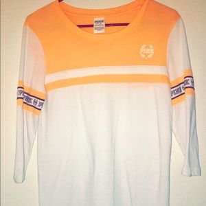 Orange and White T-shirt by PINK ❤️
